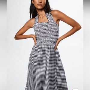 Mango Gingham Check Cottoned Dress